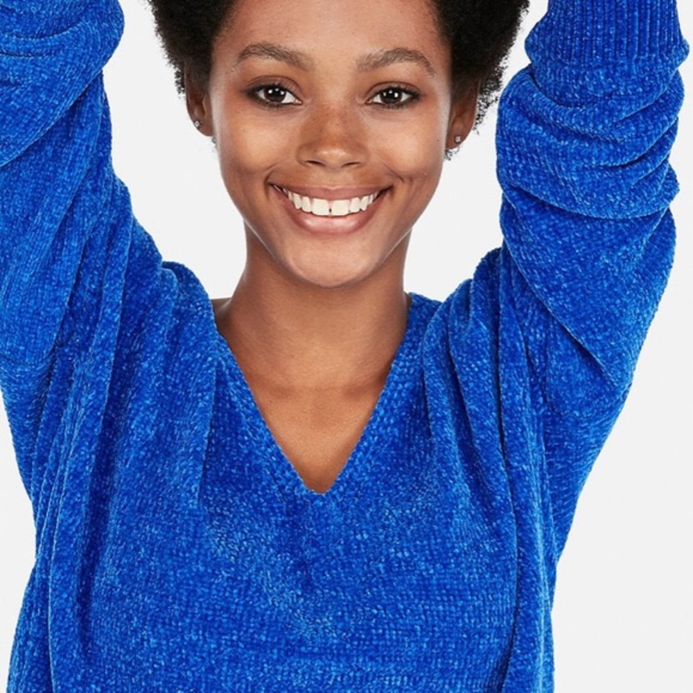 Express Colbat Blue Chenille Sweater